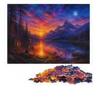 Complex Wood Puzzle, Adults, Skeleton by The Fire, 1000 Pieces | Group puzzle activity with quiet evening activity on weekends.