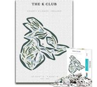 Complex Wood Puzzle, Adults, The K Club Golf Course Map, 1000 Pieces | A flexible puzzle activity - focused tabletop leisure at your own pace.