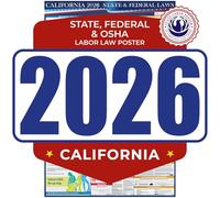 COMPLIANCE AUDIT CENTER 2019 California State And Federal Labor Laws Poster - OSHA Workplace Compliant 24" x 36" - All In One Required Posting - UV Coated