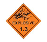ComplianceSigns.com DOT Explosive 1.3 Placard Sign, 10.75 inch Magnetic for Hazmat