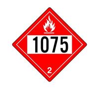 ComplianceSigns.com Flammable 2 1075 DOT Safety Sign, 10.75 in. Magnetic for Transportation Hazmat