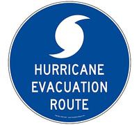 ComplianceSigns.com Hurricane Evacuation Route Sign, Blue Reflective, 12 in. on 80 mil Aluminum for Emergency Response Roadway