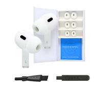 Comply Premium Foam Earplugs Compatible with Apple AirPods Pro Gen 1 & 2nd Size M, New 2025 Version with Disassembly and Cleaning Tool, White, 3 Pairs, Made in The USA