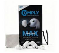 Comply TrueGrip MAX Premium Memory Foam Replacement Ear Tips | For Apple AirPods Pro Gen 3, Long Lasting Comfort, Superior Noise Isolation, White Medium (3 Pairs)