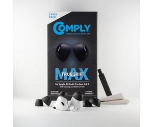 Comply TrueGrip MAX | Premium Memory Foam Replacement Eartips for Apple AirPods Pro (1 & 2 Generation) | SmartSkin™ Technology | Black, Large, 3 Pairs