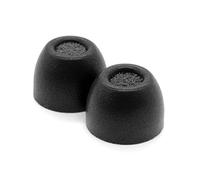 Comply TrueGrip Pro Premium Memory Foam Earphone Tips for Samsung Galaxy Buds True Wireless Earbuds - Secure Fit Tips with TechDefender (Medium, 3 Pairs) Black