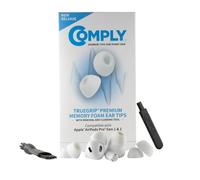 Comply TrueGrip | Premium Memory Foam Replacement Earbud Tips for Apple AirPods Pro 1 & 2 | Enhanced Comfort, Secure Fit, Superior Noise Isolation, Removal & Cleaning Tool | White (S/M/L) (3 Pairs)