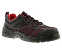 Compo 2 Mens Black And Red Safety Protective Work Tie Up Shoes, in Size: 6 : Tradesafe