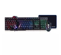 Compoint 4-in-1 Gaming Bundle - Computer Gaming Set of Q-LED Keyboard, Optical Gaming Light Up Keyboard, Gaming Headset, Mouse Pad - Multi Color Gaming Keyboard Mouse Combo for Xbox, Ps5 Gamer Pack.