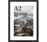COMPOLICY A2 Picture Frame,Plexiglass for Wood Black A2 Picture Frames,A2 Frame with A3 Mount for A2/A3 Prints,Photos, and Posters, Wall Mountable, Horizontal or Vertical Wall Mounting A2(42x59.4cm)