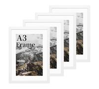 COMPOLICY A3 Picture Frame,Frames White Wooden,Clear Acrylic Glass 29.7x42cm Photos Wall Mount,a3 Picture Frames White with Snap Frame, for Certificate Poster,Home and Kitchen Photo Collage Display