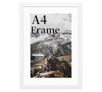 COMPOLICY A4 Photo Frame - Elegant White A4 Picture Frame with Mount, 21 x 29.7 cm Inner Size, Anti-Breaking Plexiglass, Perfect for Wall & Tabletop Display