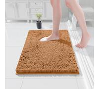 COMPOLICY Champagne Bath Mat, Super Absorbent Bathroom Mat, Machine Washable Non, Slip Anti Mould, Shower Mats with 40 x 60CM, 1'' Chenille Microfiber Material for Bath Kitchen Living Room Door Mats