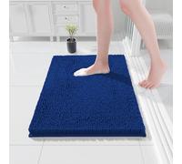 COMPOLICYRoyal Blue Bath Mat, Super Absorbent Bathroom Mat, Machine Washable Non, Slip Anti Mould, Shower Mats with 40 x 60CM, 1'' Chenille Microfiber Material for Bath Kitchen Living Room Door Mats