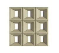 Component Bricks Partition Wall Panel 3D DIY Panel Screens Partition for Bedroom Dining Sitting Hotel PU Hollow Wall Dividers Room Decor 18/9 Grid Blocks Hollow Art Background Wall(L,60 * 60cm)