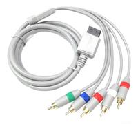 Component Cable for Wii and Wii U 1.8M HD Video Components | Supports HD resolution, gold-plated, 1.8 m length, silver design, compatible with Wii and Wii U