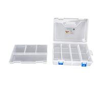 Component Storage Box Large Clear Plastic Organizer with Removable Dividers for Jewelry Beads Craft Supplies PP Material 9.3 x 6.3 x 2.6 Inches