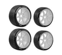 Components For Arrma For Felony For Infraction For Limitless 6S 3S 1/7 Rubber Tires Wheels 100mm 17mm Hex On-Road RC Car High Grip(White)