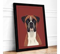 Composed Boxer Framed Wall Art Print A1 Black