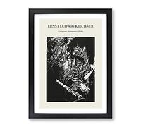 Composer Klemperer By Ernst Ludwig Kirchner Exhibition Museum Painting Framed Wall Art Print, Ready to Hang Picture for Living Room Bedroom Home Office Décor, Black A2 (64 x 46 cm)