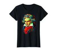 Composer Piano Player Classical Music Beethoven Value Graphic T-Shirt, Women, Black, L