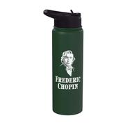 Composer Portrait Piano Piano Music Teacher Classical Chopin Stainless Steel Insulated Water Bottle