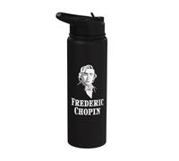 Composer Portrait Piano Piano Music Teacher Classical Chopin Stainless Steel Insulated Water Bottle