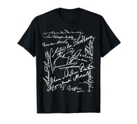 Composer signatures Bach Beethoven Mahler Mozart Rossini Value Graphic T-Shirt