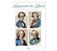 Composers of the classical period UK-Version (Wall Calendar 2026 DIN A4 Portrait), CALVENDO 12 Month Wall Calendar