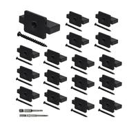 Composite Deck Fasteners, Deck Screws for Wood Flooring Clips, 100PCS Black ABS with Stainless Steel Screws