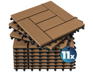 Composite Decking Tiles 11Pcs Terracotta 30x30cm