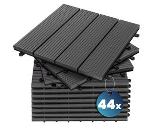 Composite Decking Tiles 44Pcs Anthracite 30x30cm