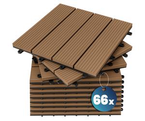 Composite Decking Tiles 66Pcs Terracotta 30x30cm