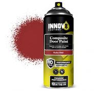 COMPOSITE DOOR SPRAY PAINT - DIY - NO PRIMER OR TOP COAT - SATIN - 1 x 400 ml - AEROSOLS - Black, Blue, Cream, Green, Grey, Oak, Red, White - Professional Standard - Fast Dry (Ruby Red)
