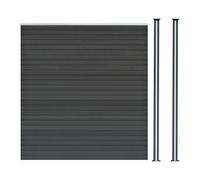 MonsterShop Composite Fence Panel Kit X 1 & Posts X 2 Set - Grey