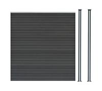 MonsterShop Composite Fence Panel Kit X 1 & Posts X 2 Set - Grey