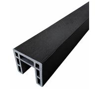 Composite Fence Panel Base & Top Trims Pack of 4 WPC Fence Panel Trims 180CM for Garden Fence Panels & Slats (Black)