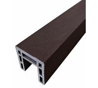 Composite Fence Panel Base & Top Trims Pack of 4 WPC Fence Panel Trims 180CM for Garden Fence Panels & Slats (Dark Brown)