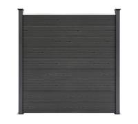 Composite Fence Panel x 10 & LED Posts x 11 - Grey Grey