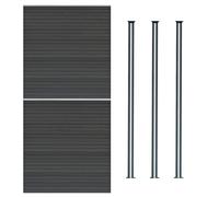 MonsterShop Composite Fence Panels Kit X 2 & Posts X 3 Set - Grey