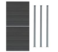 MonsterShop Composite Fence Panels Kit X 2 & Posts X 3 Set - Grey