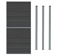 MonsterShop Composite Fence Panels Kit X 2 & Posts X 3 Set - Grey