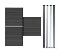 Composite Fence Panel x 3 & LED Posts 6ft x 17ft - Grey