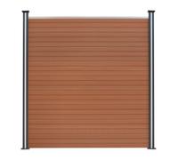 Monstershop Composite Fence Panel x 5 & LED Posts x 6 - Brown Monstershop Brown