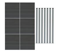 MonsterShop Composite Fence Panels Kit X 6 & Posts X 7 Set - Grey