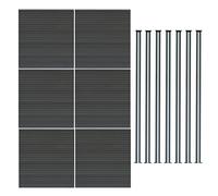 MonsterShop Composite Fence Panels Kit X 6 & Posts X 7 Set - Grey