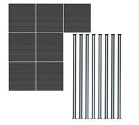 MonsterShop Composite Fence Panels Kit X 7 & Posts X 8 Set - Grey