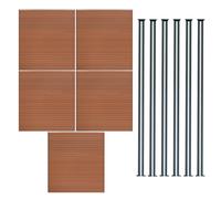 Composite Fence Panel x 5 & 6 Aluminium Posts 6ft Board Brown