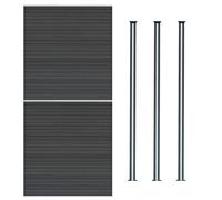 MonsterShop Composite Fence Panels Kit X 2 & Posts X 3 Set - Grey