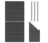 Composite Fence Panels x 2 Angled Piece & 4 Metal Posts 6ft